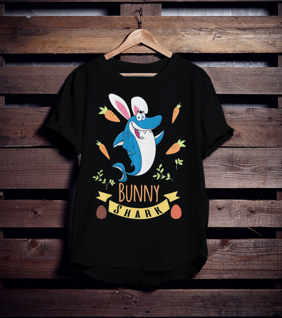 Bunny Shark Easter Carrot Egg Adventure T-Shirt