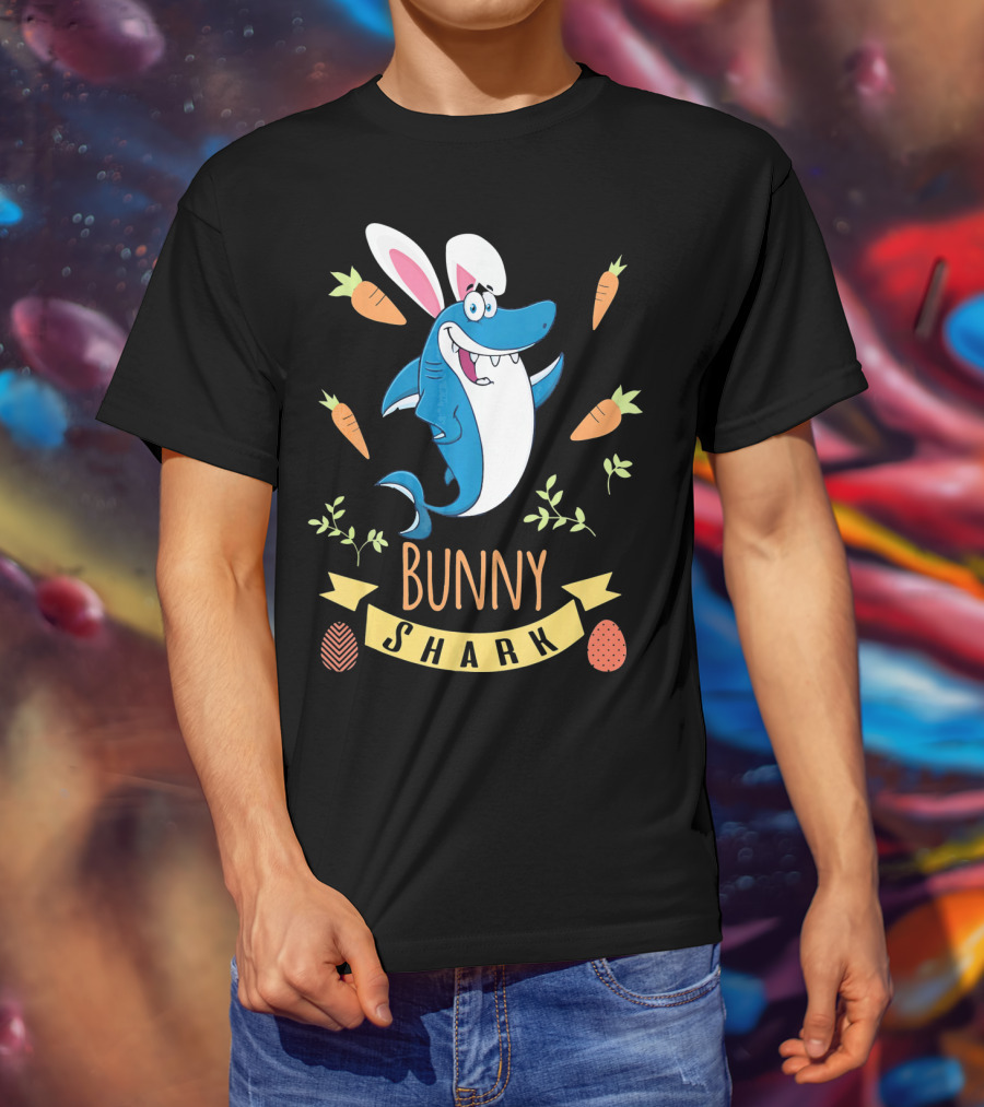 Bunny Shark Easter Carrot Egg Adventure T-Shirt