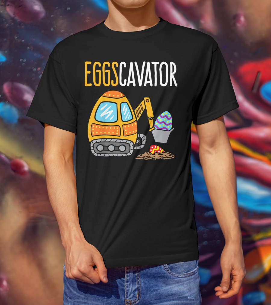 Eggscavator Kids Easter Egg-Digging Excavator Boys T-Shirt