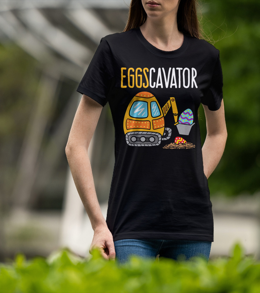 Eggscavator Kids Easter Egg-Digging Excavator Boys T-Shirt
