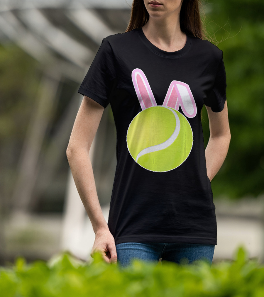 Tennis Ball With Easter Bunny Ears T-Shirt