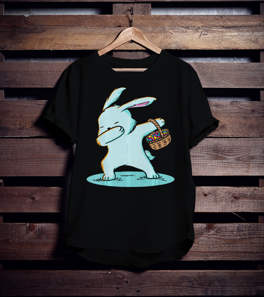 Easter Bunny Dab With Basket Of Eggs For Boys T-Shirt