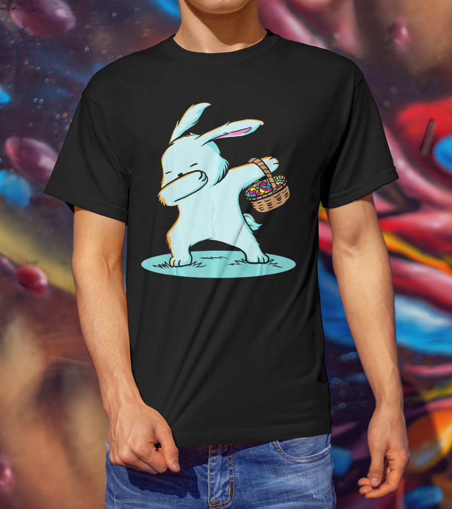 Easter Bunny Dab With Basket Of Eggs For Boys T-Shirt