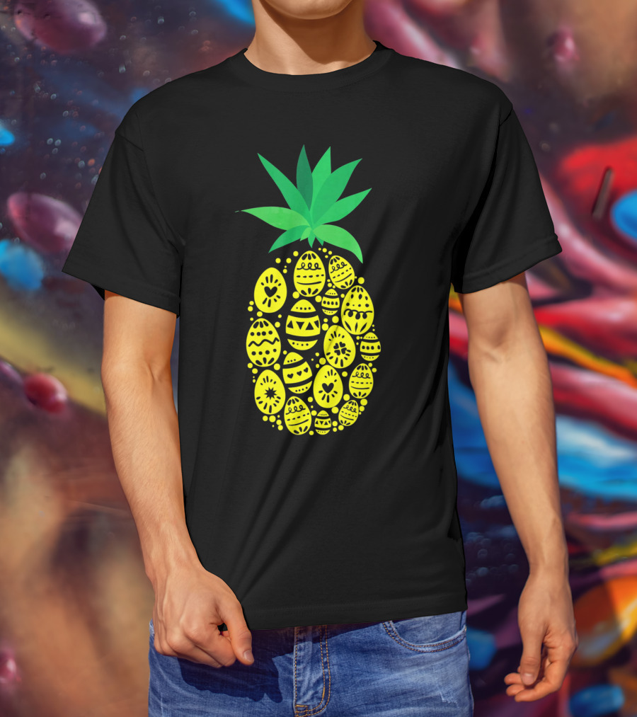 Funny Pineapple Easter Eggs Hunting East T-Shirt