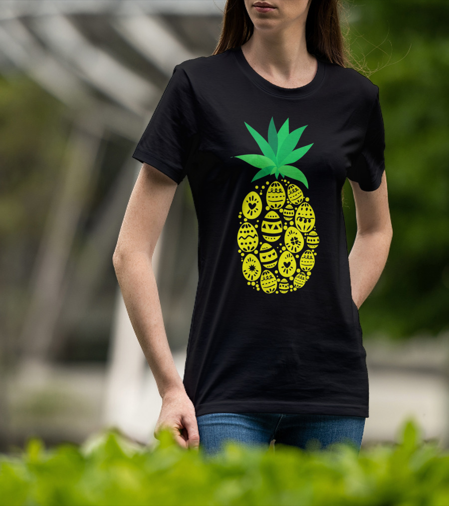 Funny Pineapple Easter Eggs Hunting East T-Shirt