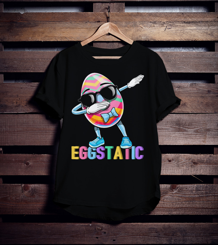 Eggstatic Colorful Dabbing Sunglasses Easter Egg T-Shirt