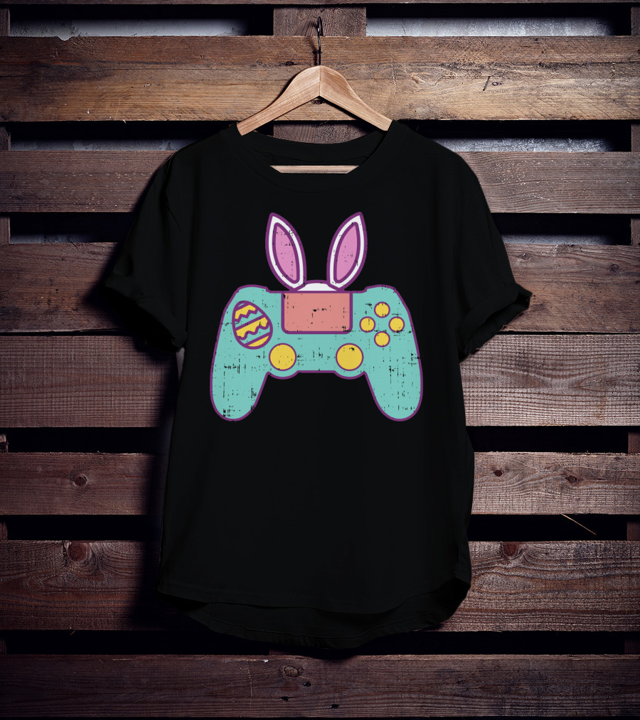 Easter Bunny Gamer Controller With Eggs Gaming Bunn T-Shirt