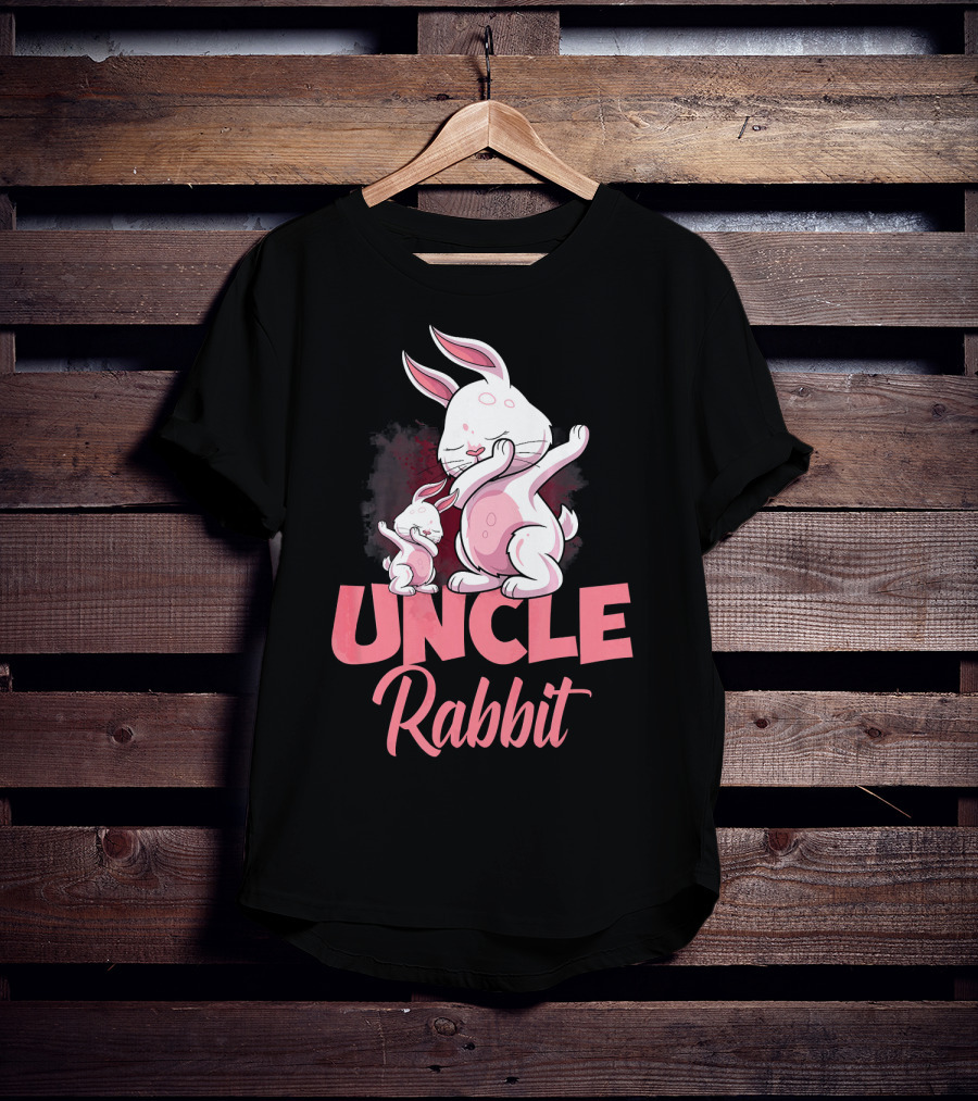 Uncle Rabbit Matching Family Bunny Playful Pink Easter T-Shirt