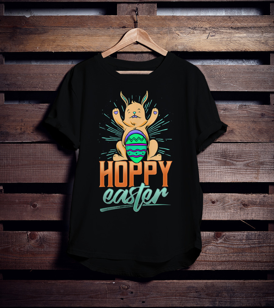 Hoppy Easter Cute Bunny With Easter Egg T-Shirt