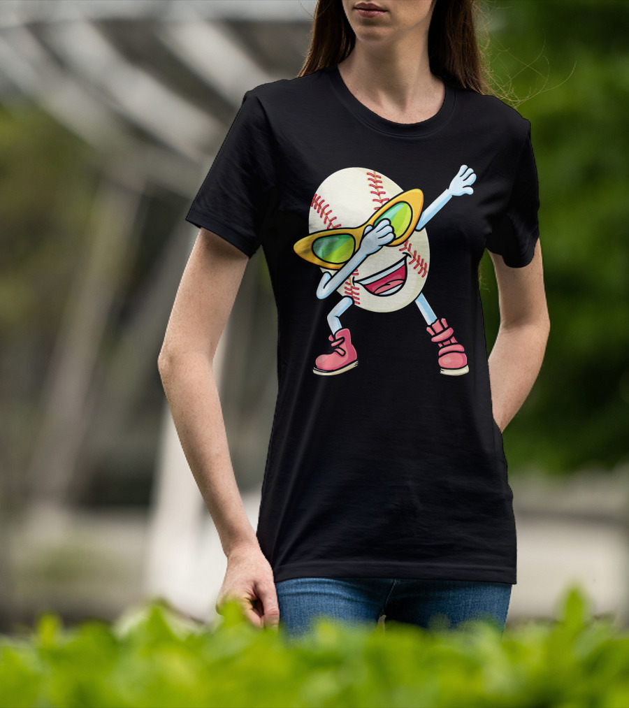 Funny Dabbing Baseball Easter Egg Cartoon T-Shirt