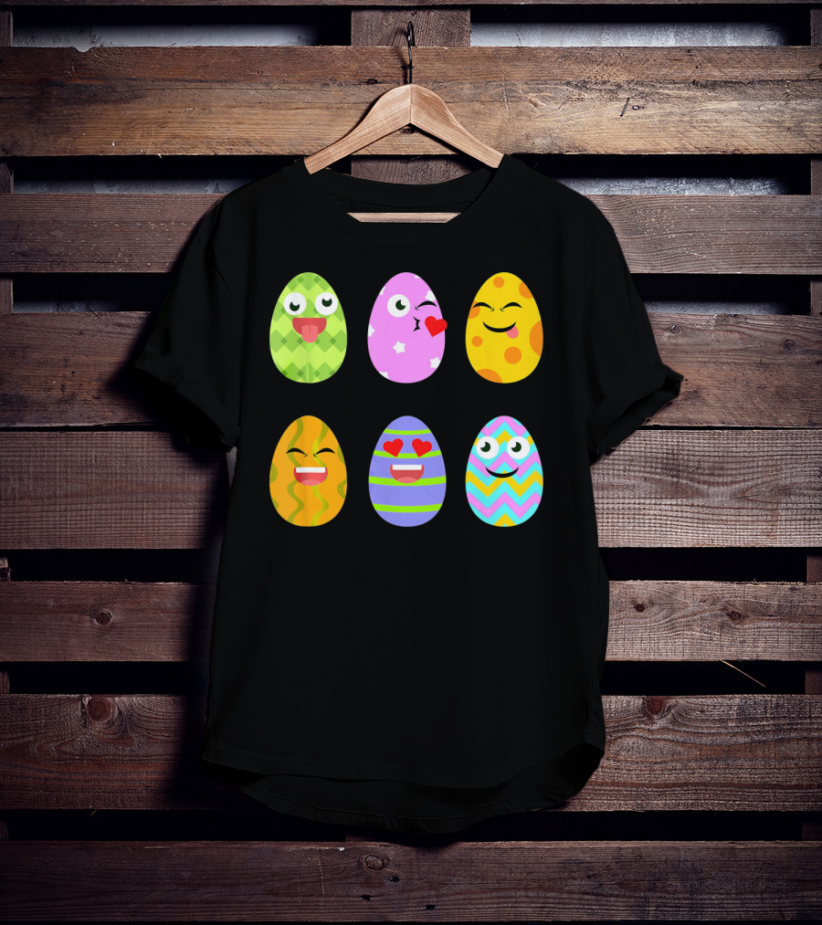 FUNNY EASTER EGG Emoticons Colorful Expressions Collection T-Shirt