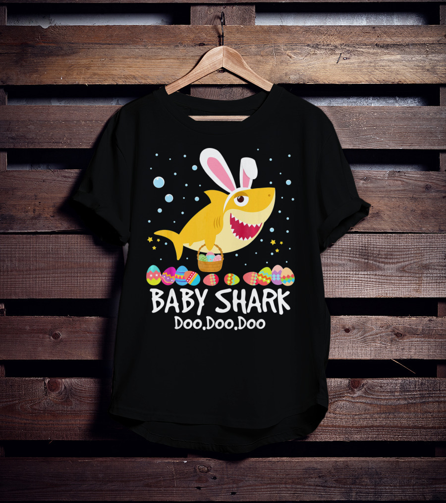 BABY SHARK Doo Doo Doo Bunny Ear Easter Egg Basket T-Shirt