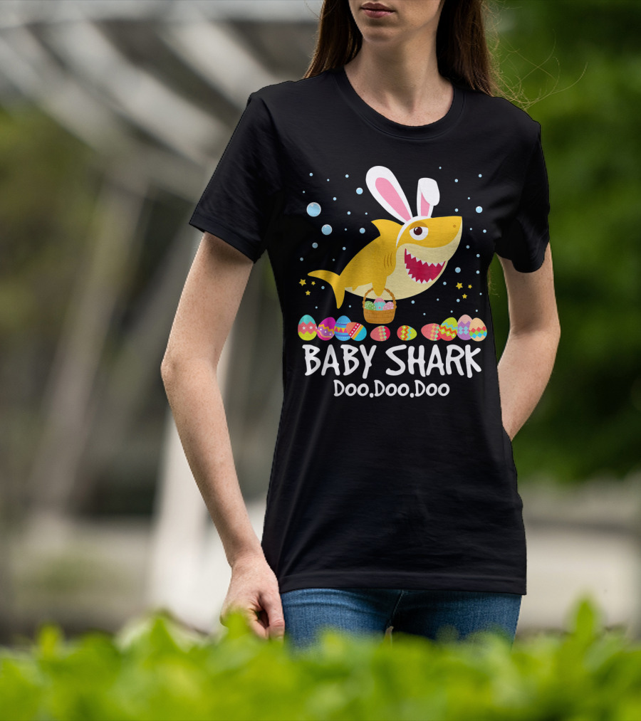 BABY SHARK Doo Doo Doo Bunny Ear Easter Egg Basket T-Shirt