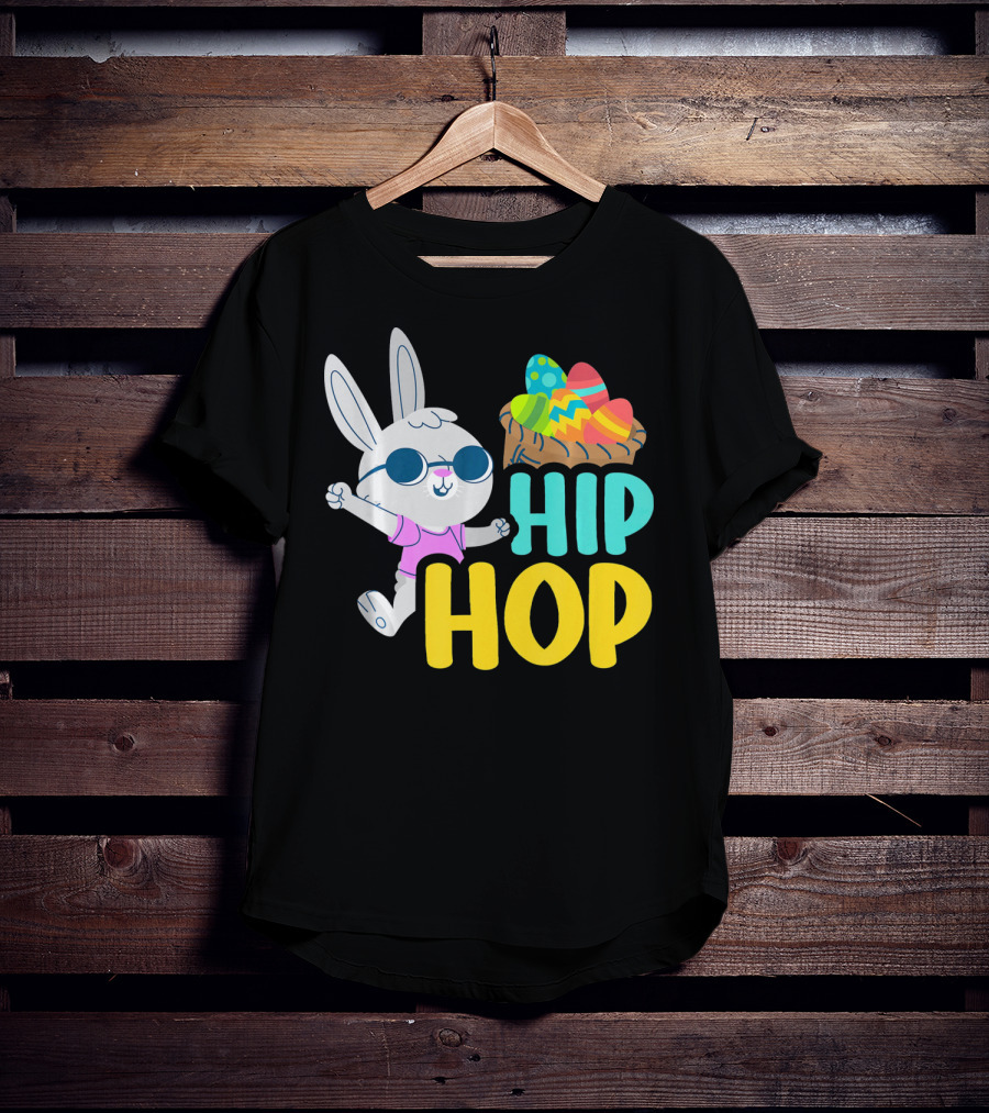 Hip Hop Bunny With Sunglasses And Easter Egg Basket T-Shirt