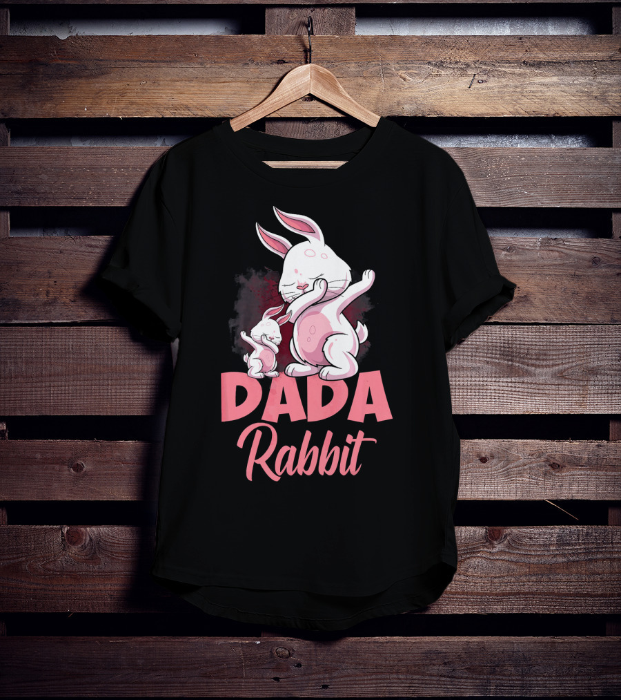 Dada Rabbit Matching Family Bunny Cute Pink Bunny Duo T-Shirt