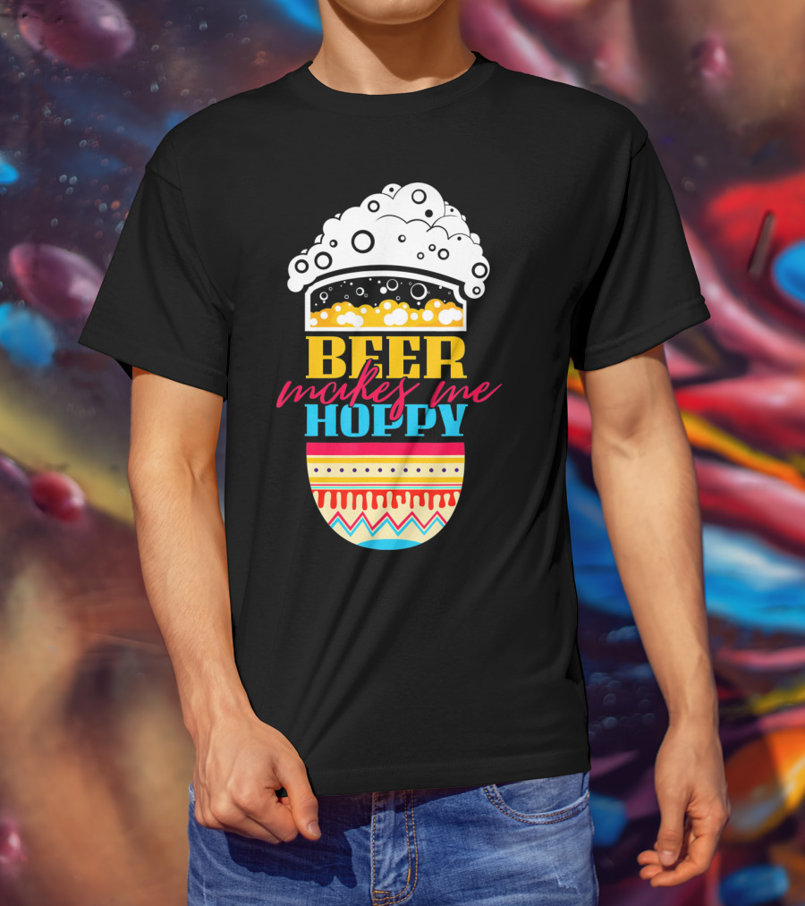 Beer Makes Me Hoppy Easter Egg Beer Foam T-Shirt