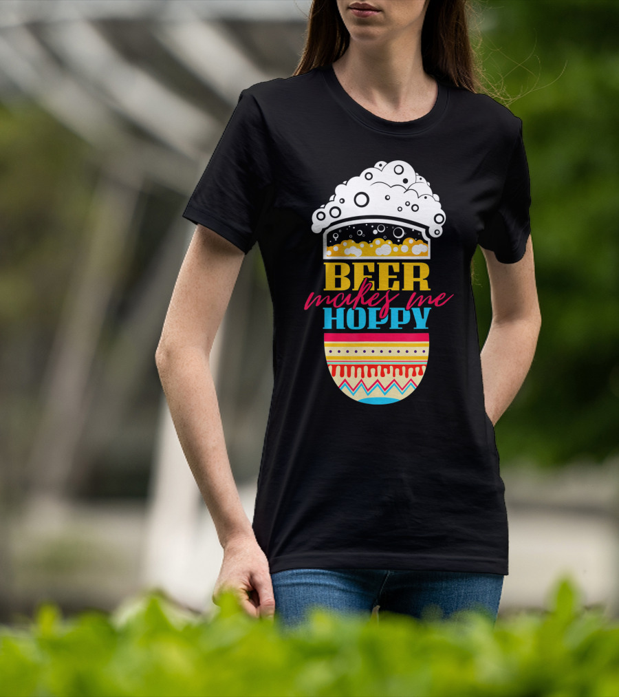 Beer Makes Me Hoppy Easter Egg Beer Foam T-Shirt
