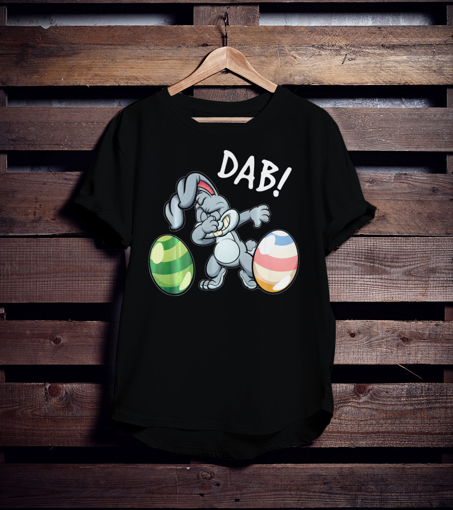 Easter Bunny Dab With Colorful Eggs T-Shirt