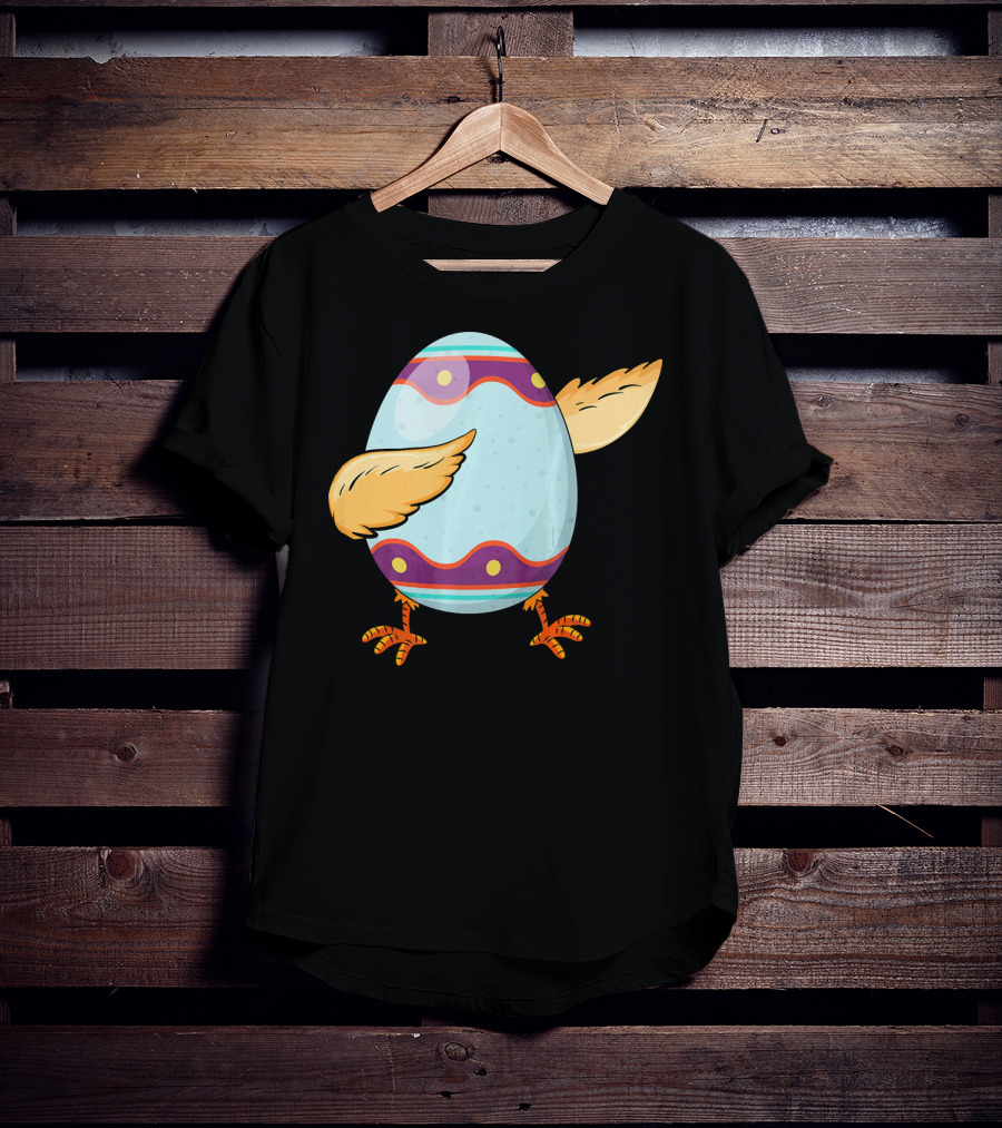 Happy Easter Day Funny Dabbing Egg With Wings And Feet T-Shirt