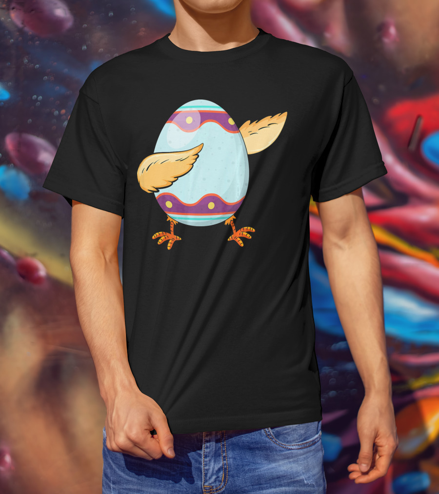 Happy Easter Day Funny Dabbing Egg With Wings And Feet T-Shirt