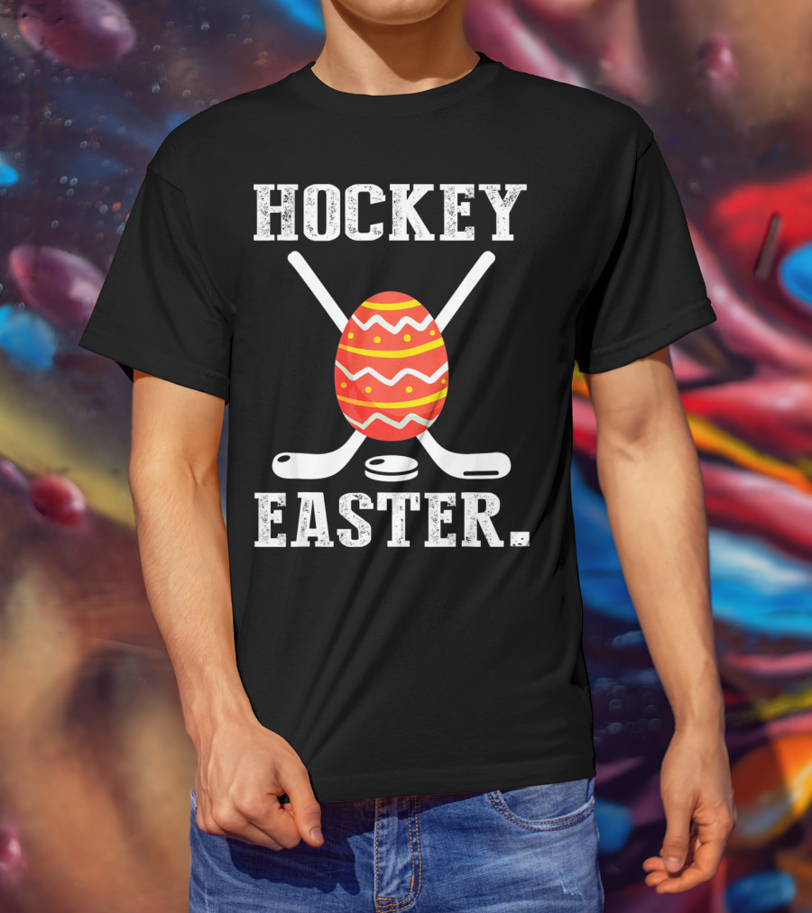 Hockey Easter Egg Crossed Sticks T-Shirt