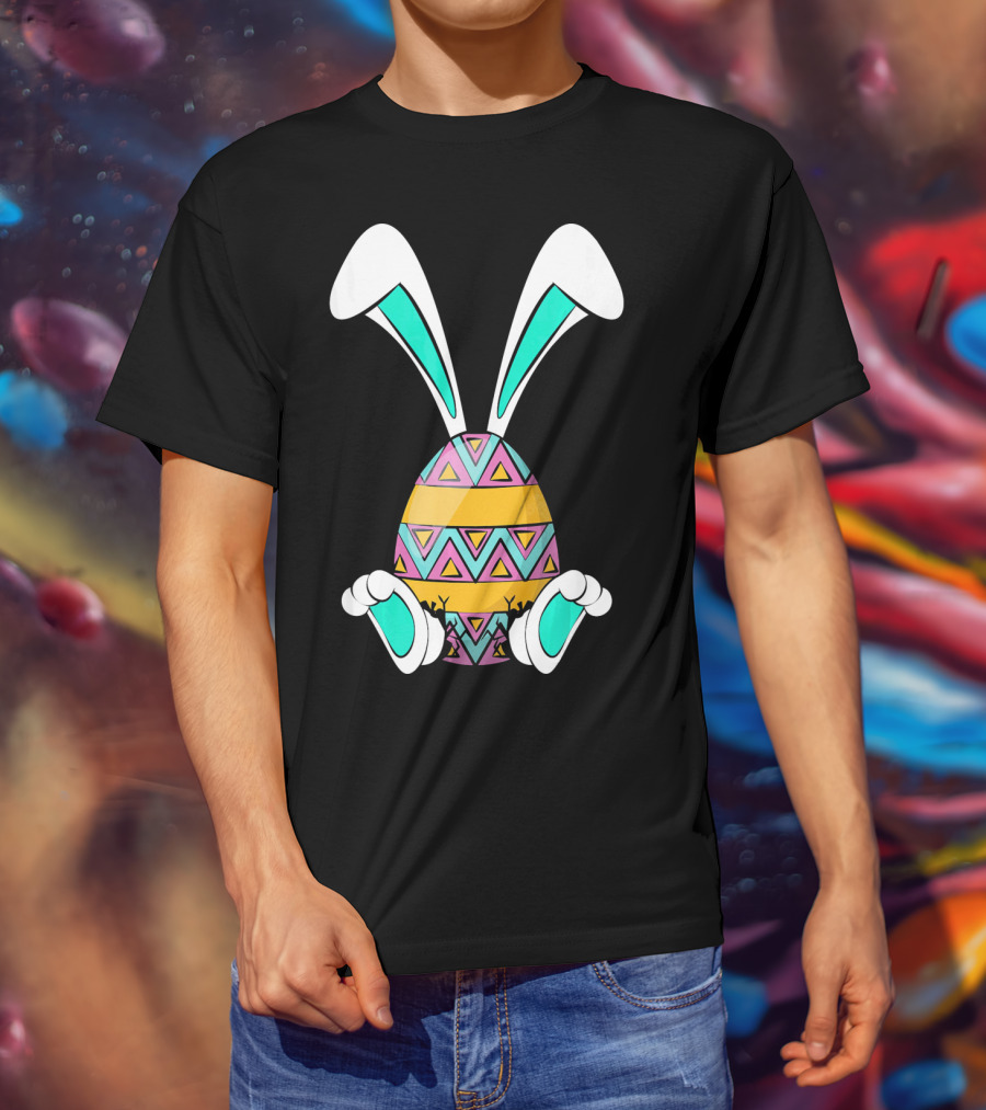 Easter Egg Rabbit Bunny Ears And Legs Colorful T-Shirt