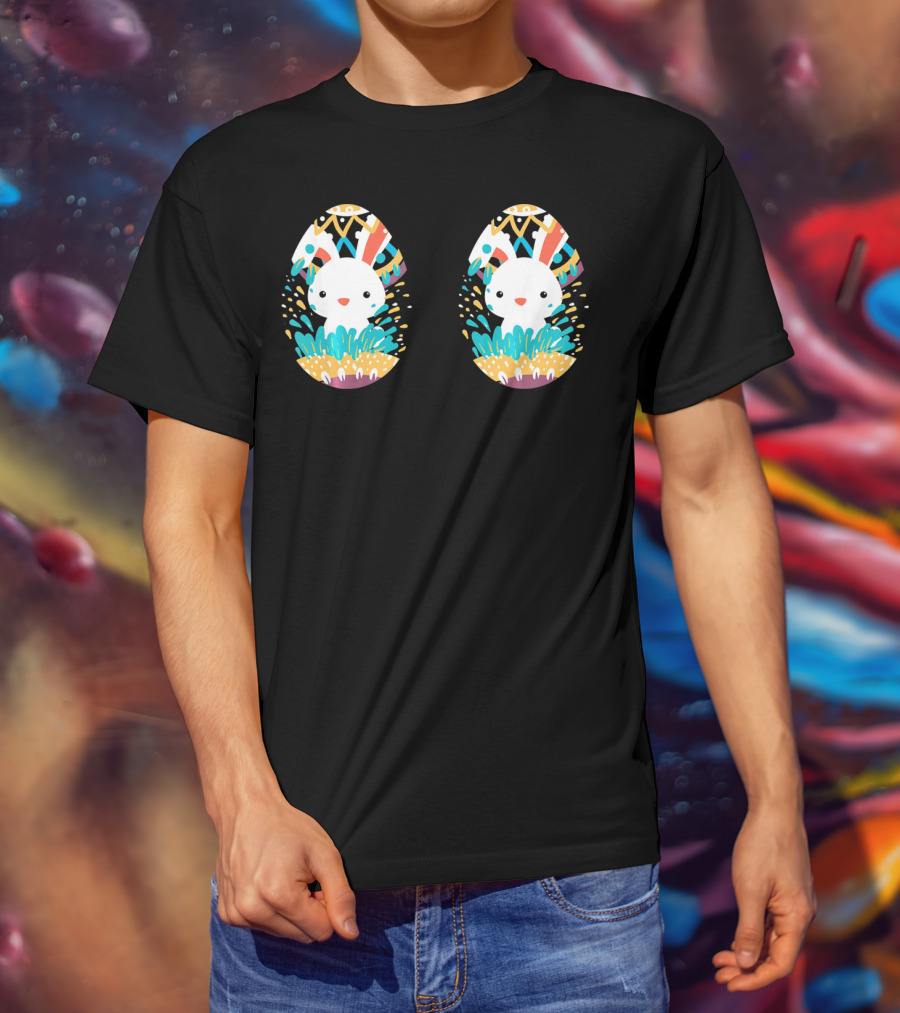 Easter Day Colorful Rabbit In Decorative Egg T-Shirt