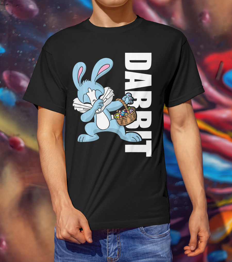 Easter Basket Stuffers Kids Dabbin Dabbit Rabbit With Eggs T-Shirt
