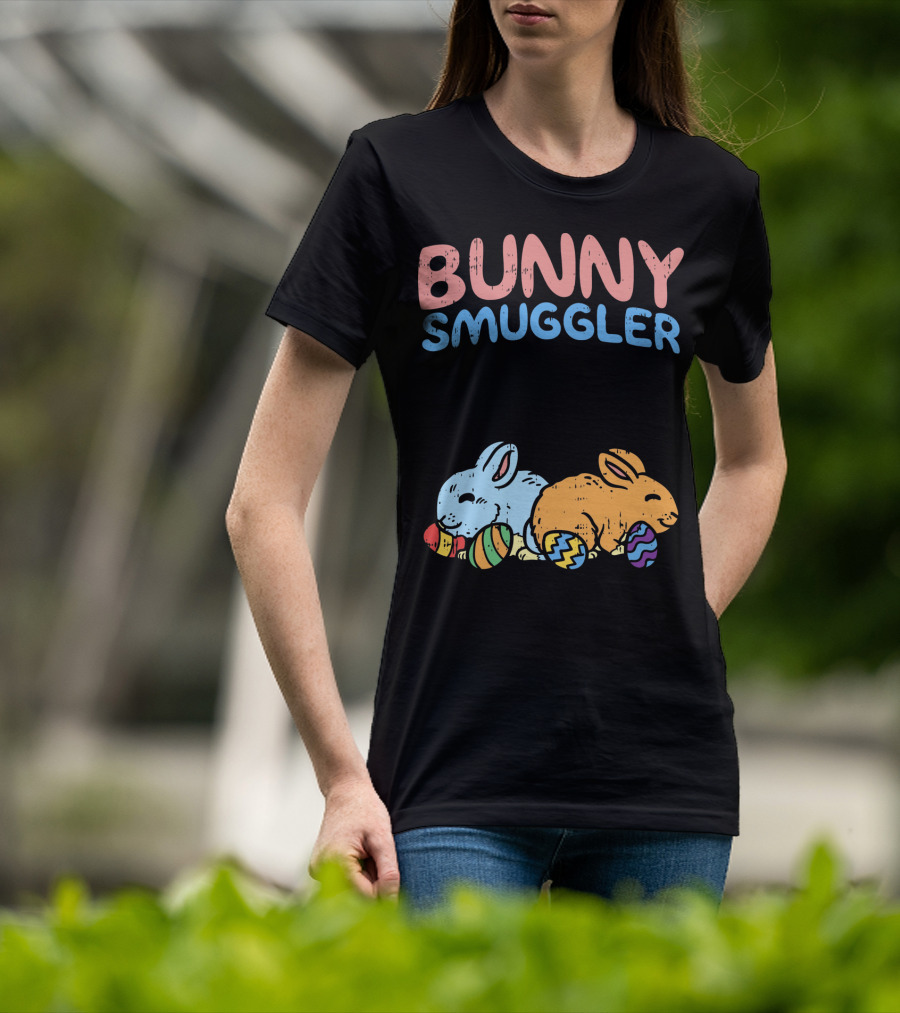 Bunny Smuggler Twins Easter Pregnancy T-Shirt