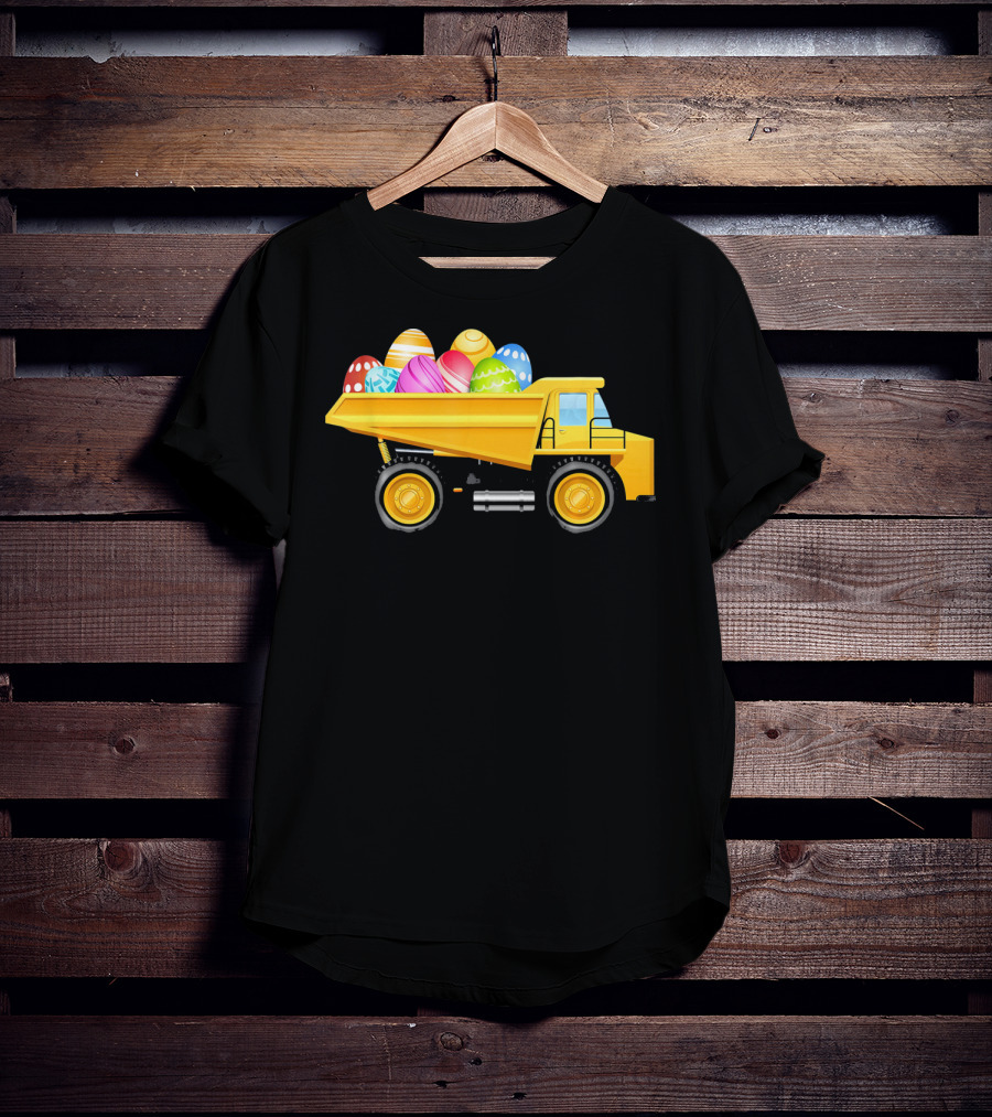 Dump Truck Carrying Colorful Easter Eggs T-Shirt