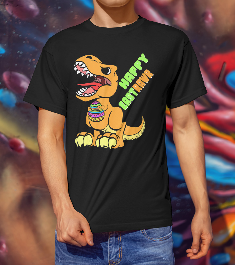 Happy Easter Rex Dinosaur Holding Egg T-Shirt