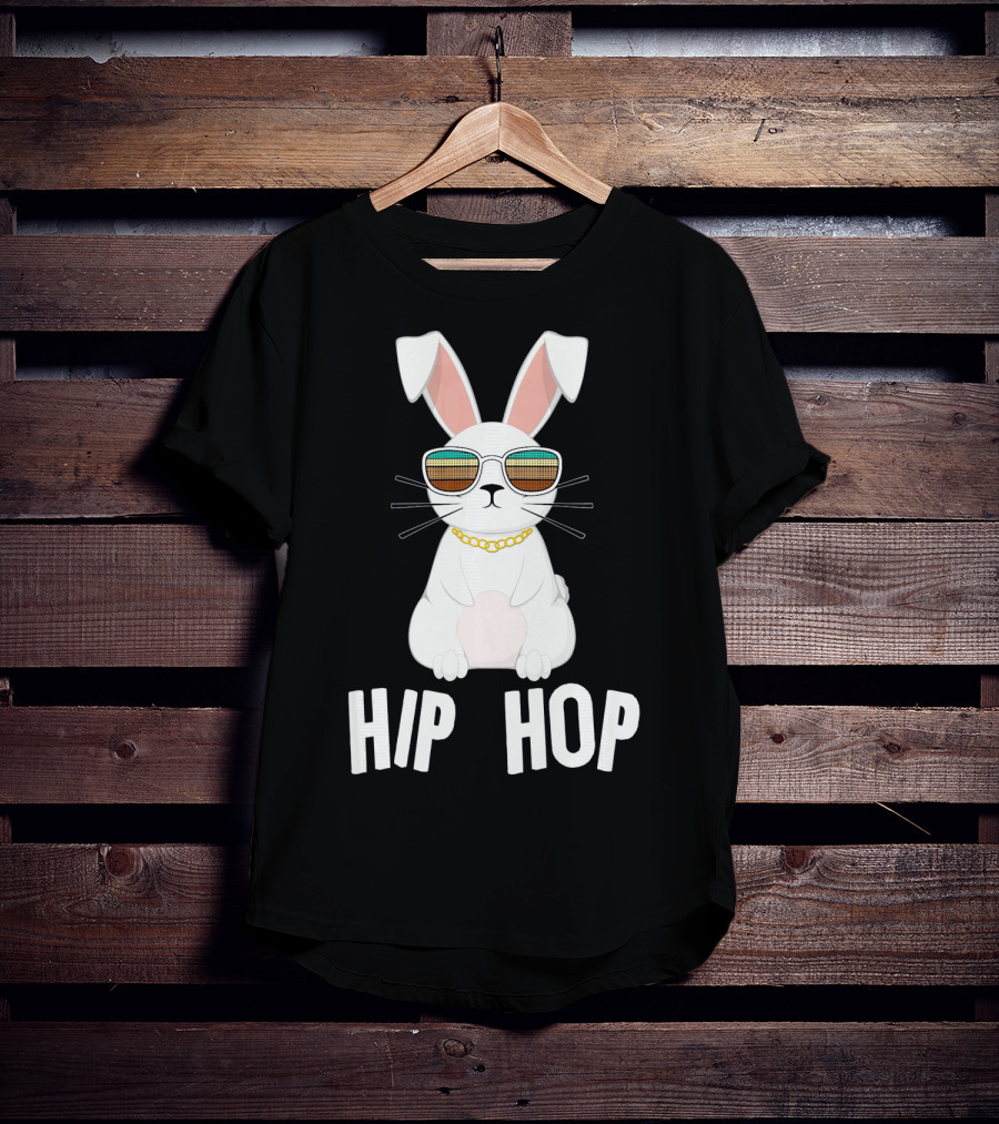 Hip Hop Bunny With Sunglasses And Gold Chain T-Shirt