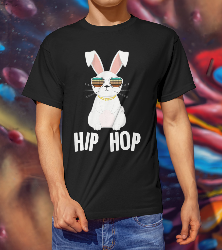 Hip Hop Bunny With Sunglasses And Gold Chain T-Shirt