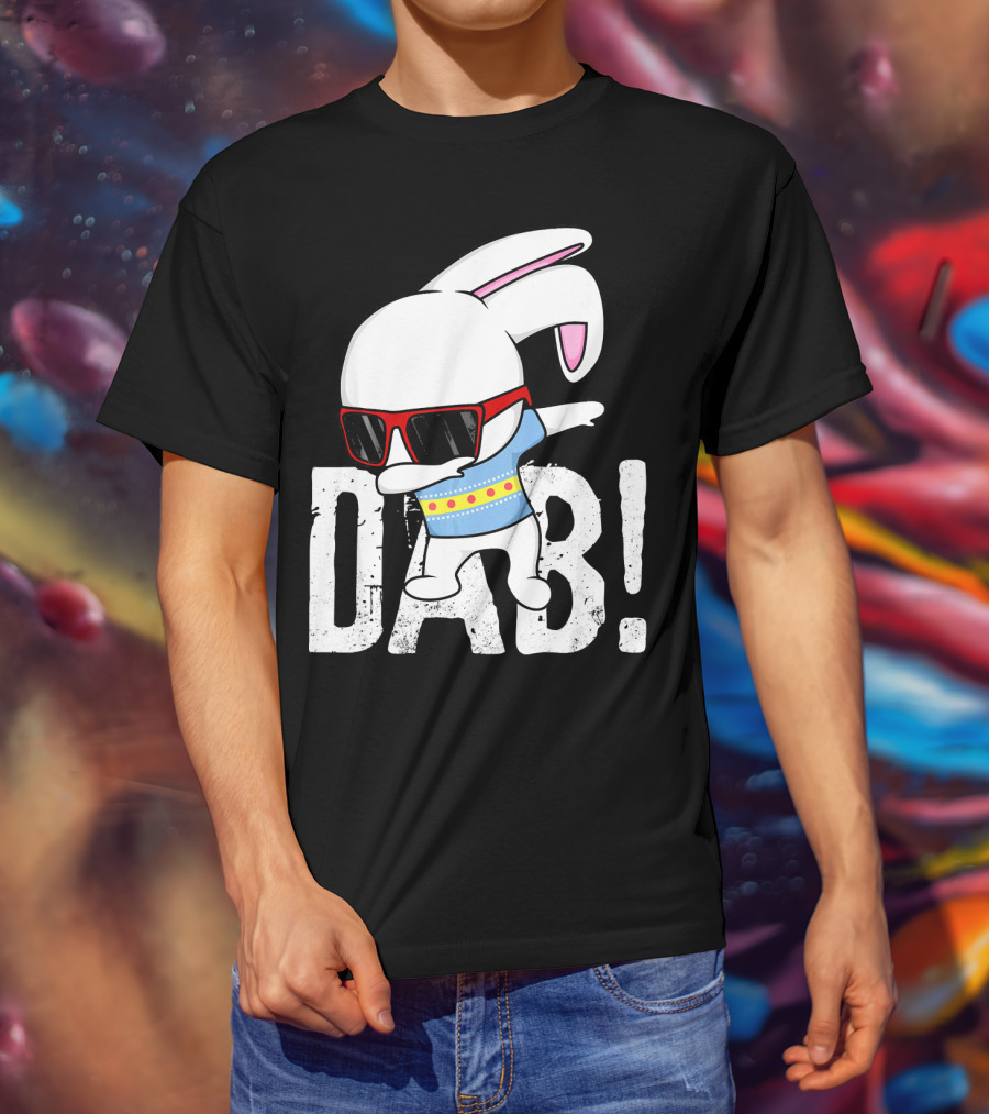 Dabbing Bunny Hip Hop Easter Dab With Sunglasses T-Shirt