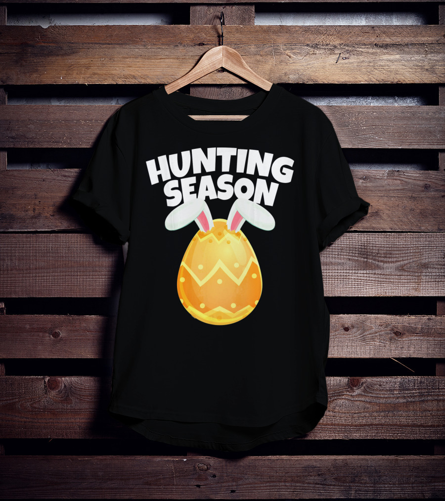Hunting Season Happy Easter Egg Bun With Bunny Ears T-Shirt