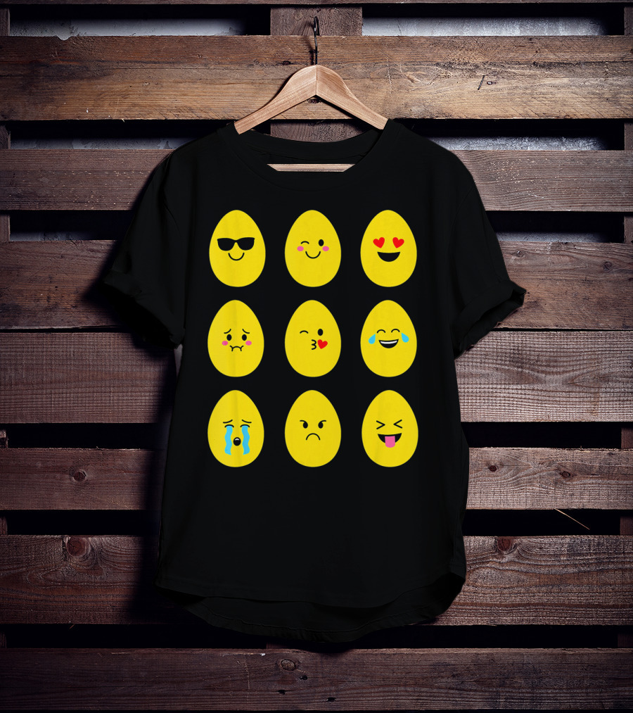 Funny Easter Emoticon Egg Faces With Expressions T-Shirt