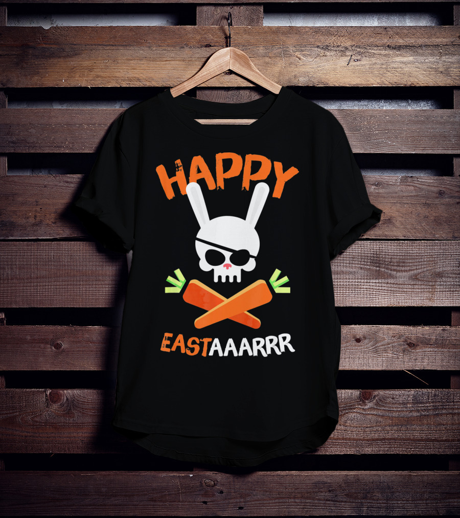 HAPPY EASTAAARRR Bunny Skull Pirate Carrots T-Shirt