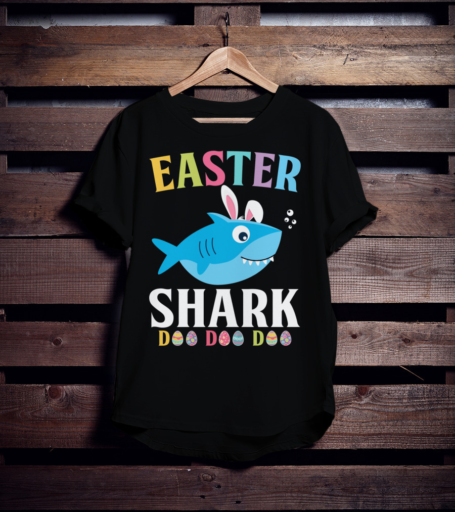 Easter Shark Bunny Do Do Do Kids Toddler T-Shirt