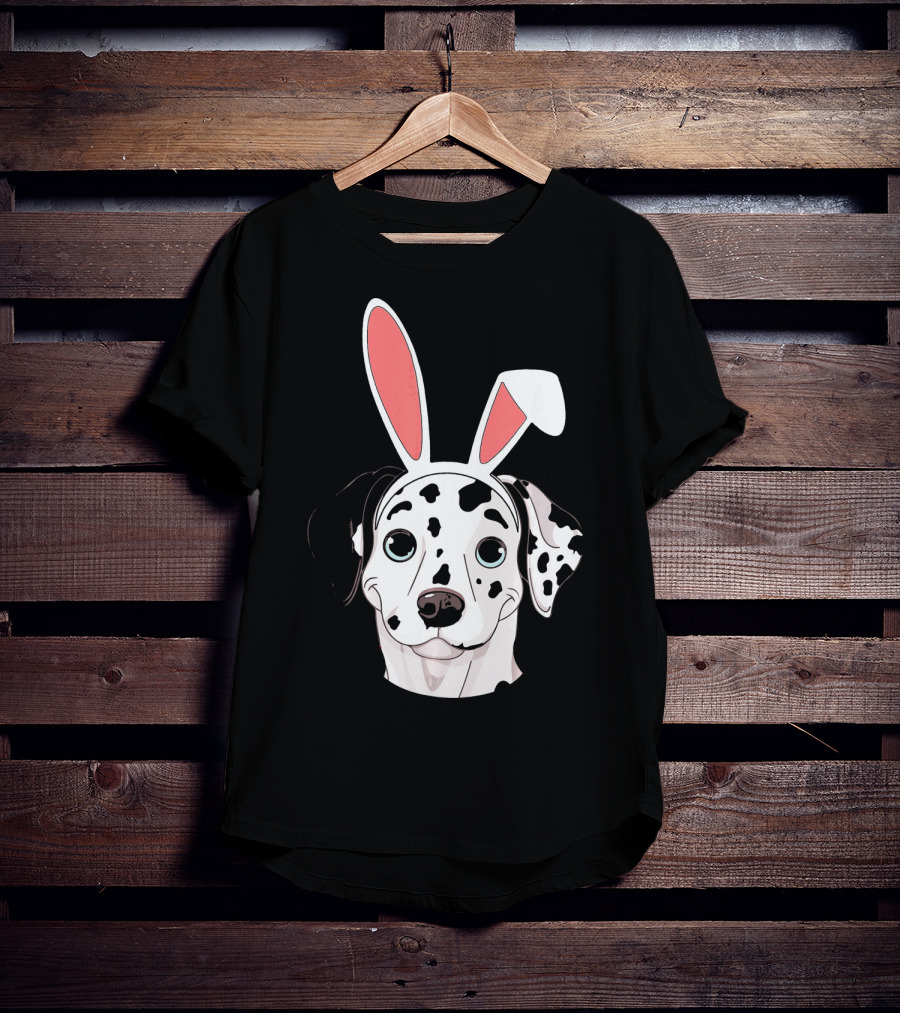 Dalmatian With Bunny Ears For Happy Easter T-Shirt