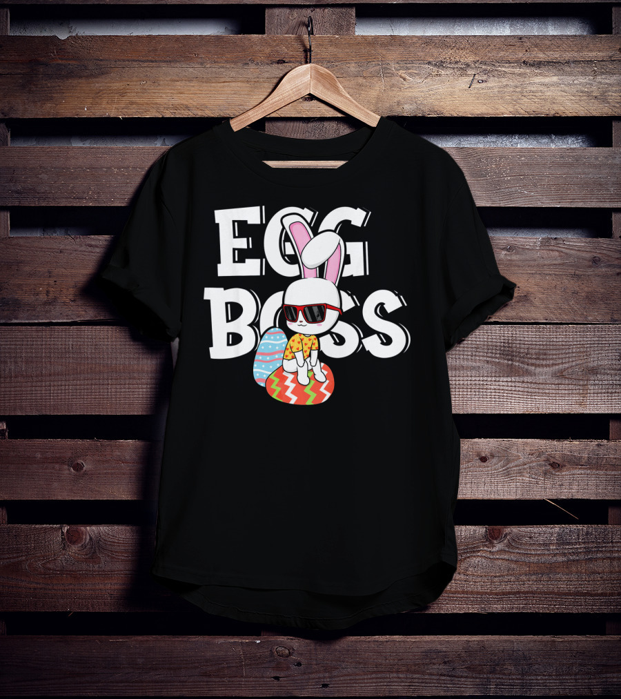 EGG BOSS Funny Easter Egg Bunny With Sunglasses T-Shirt