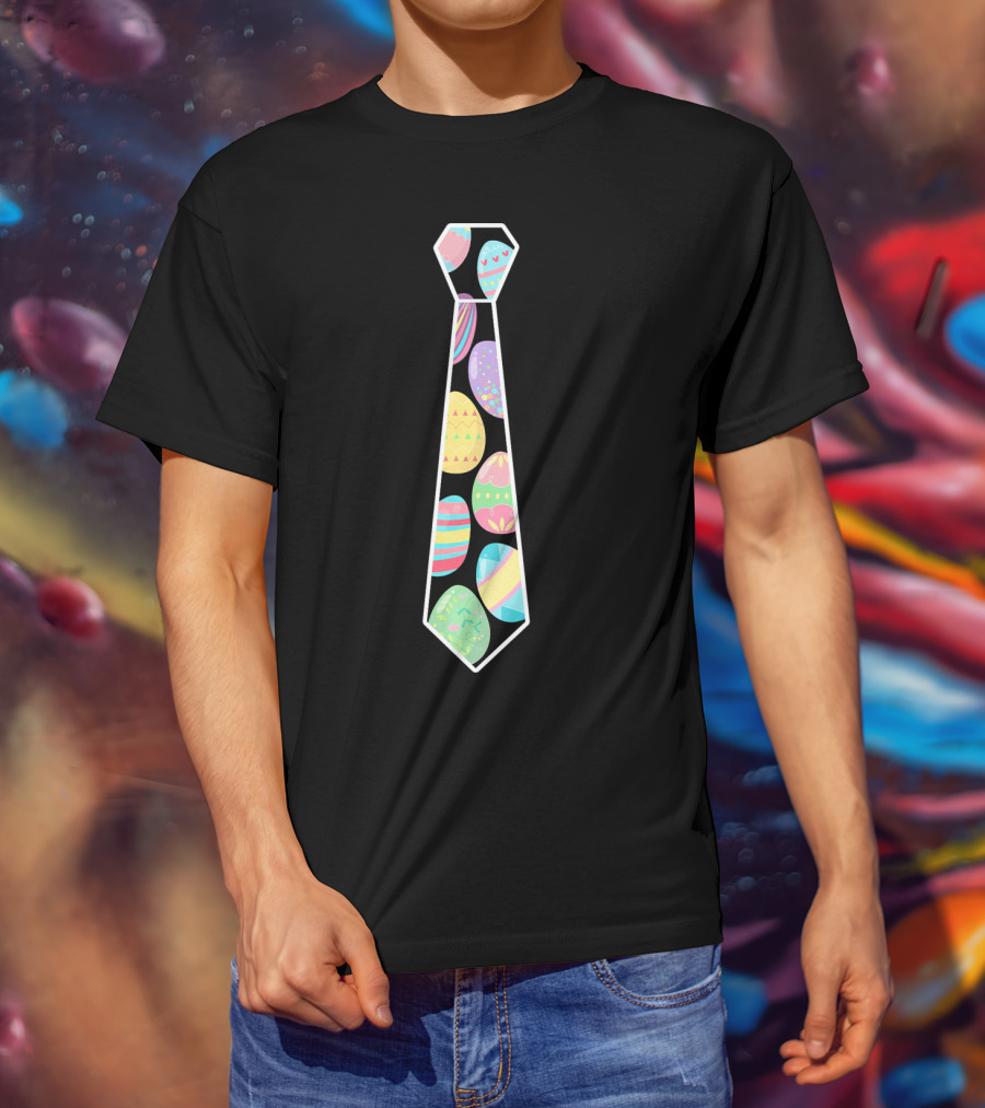 Colorful Easter Eggs Neck Tie T-Shirt