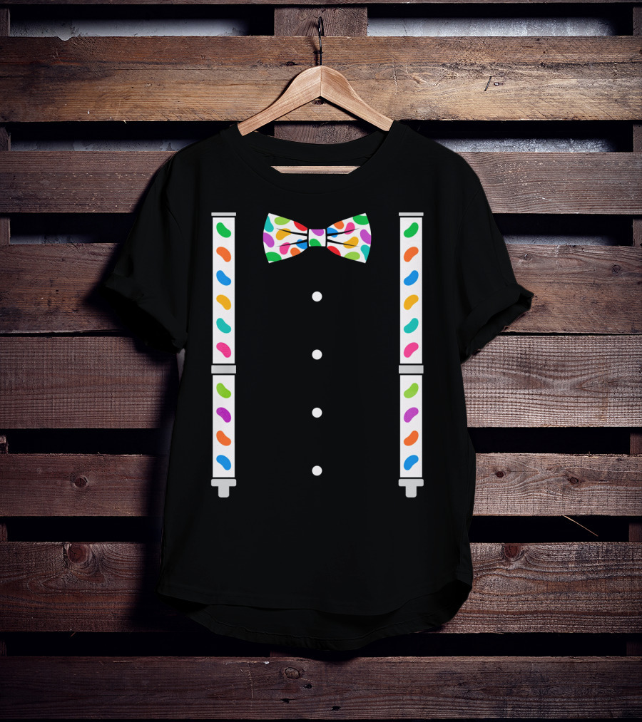 Easter Jelly Beans Bow Tie And Suspenders T-Shirt