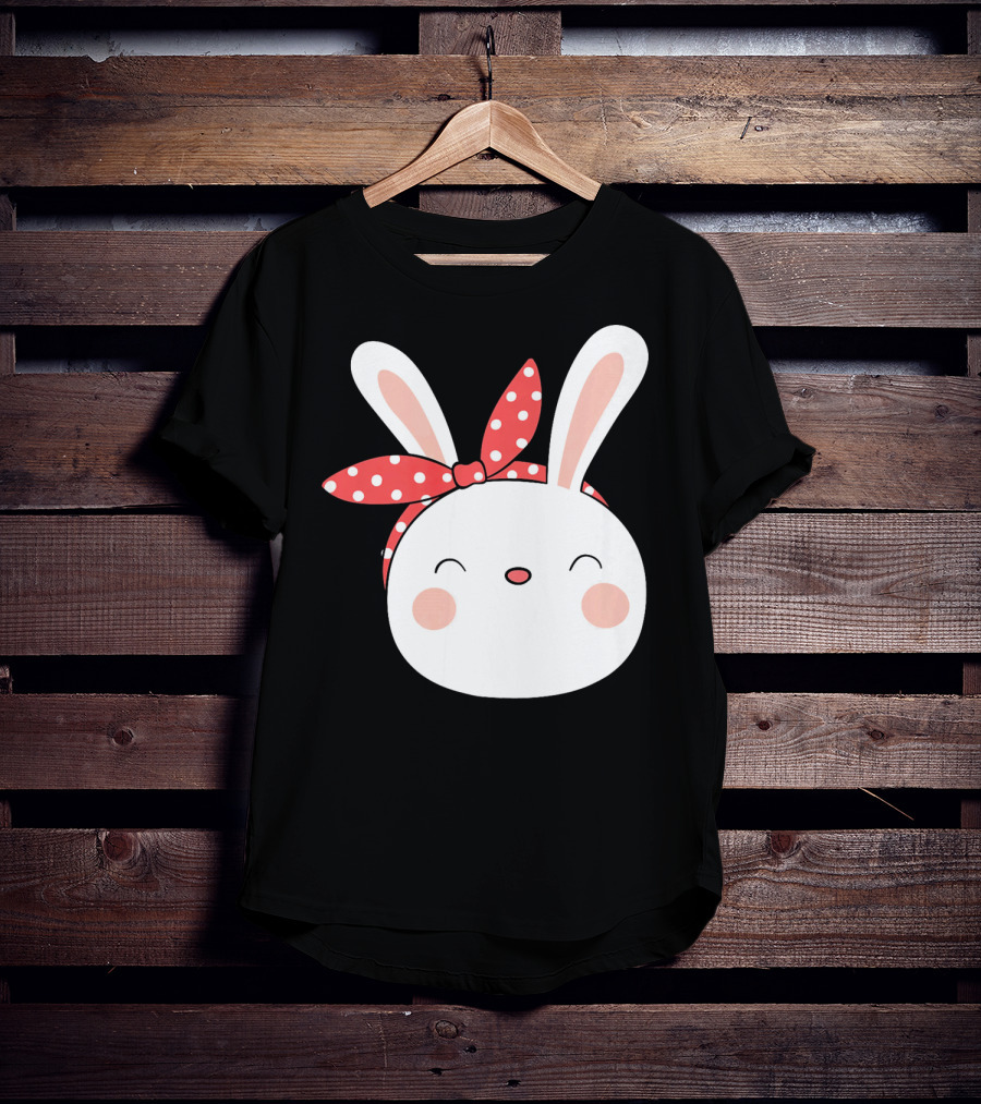 Easter Bunny With Polka Dot Headband T-Shirt