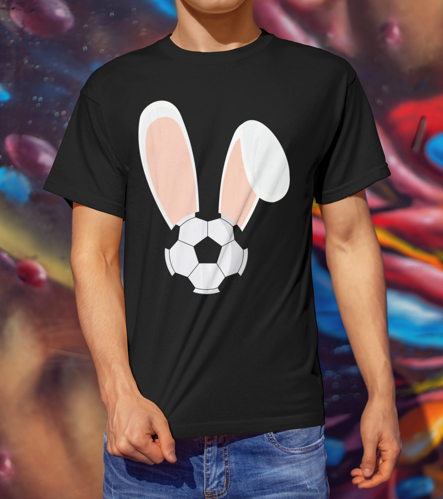 Easter Rabbit Bunny Ears Soccer Ball Combination T-Shirt