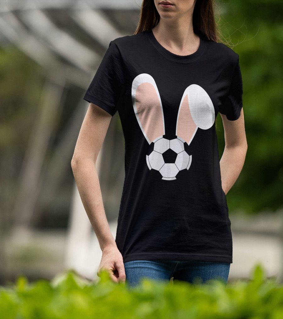 Easter Rabbit Bunny Ears Soccer Ball Combination T-Shirt