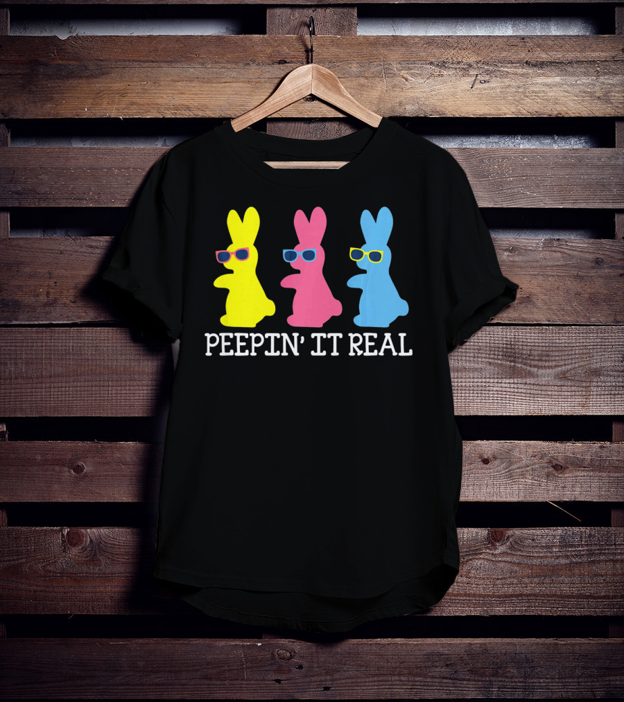 Peepin It Real Colorful Easter Bunny Sunglasses Trio T-Shirt