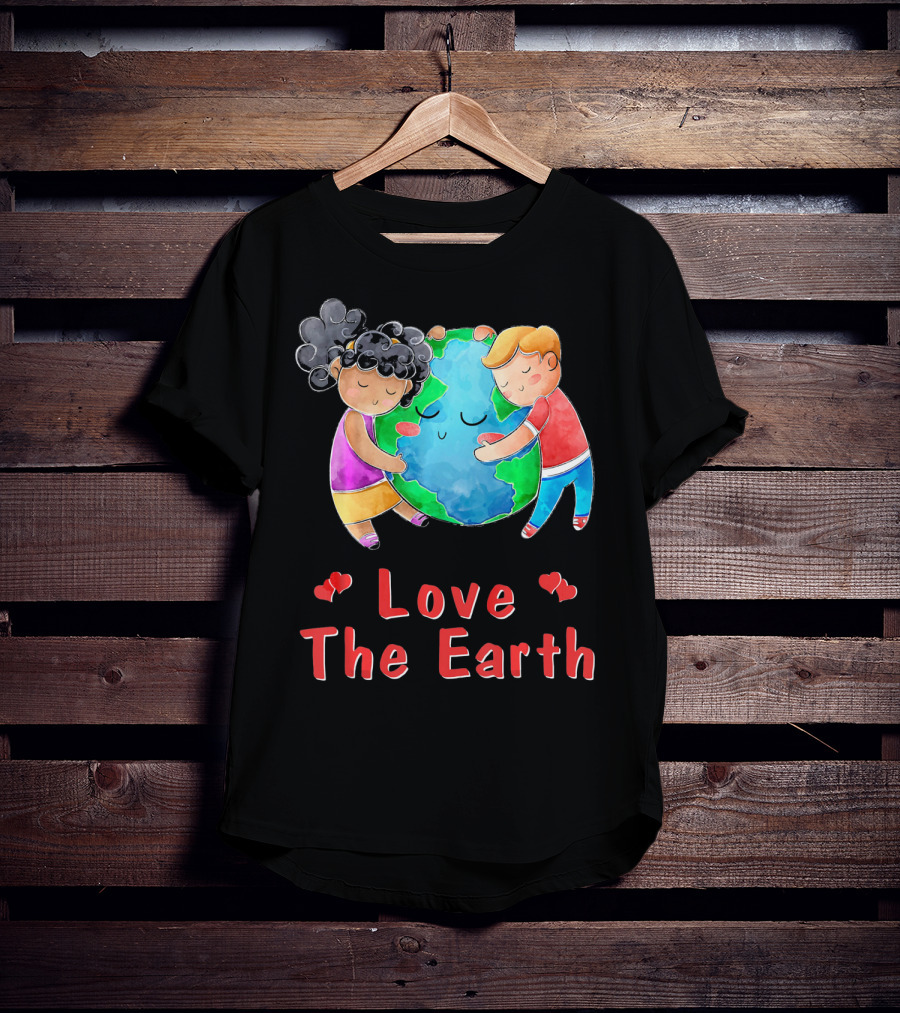 Love The Earth Children Hugging Globe T-Shirt