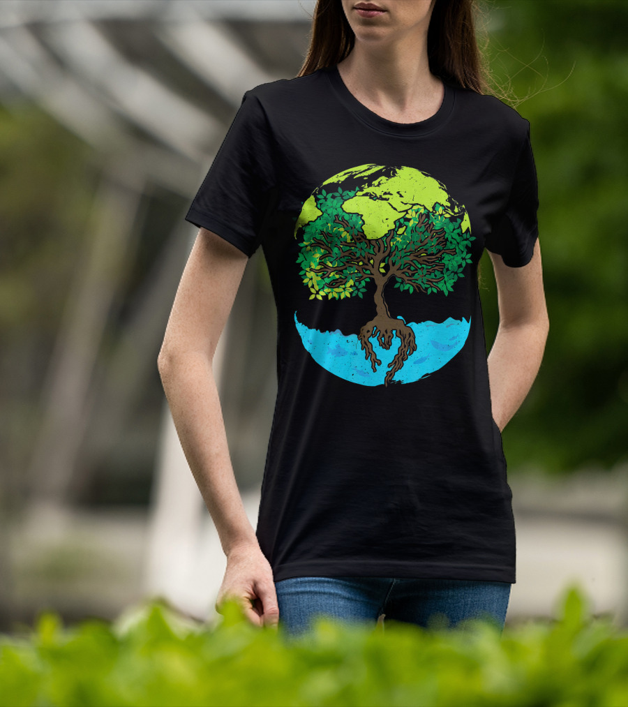 World Environment Earth Day Save The Tree Planet Nature Conservation T-Shirt