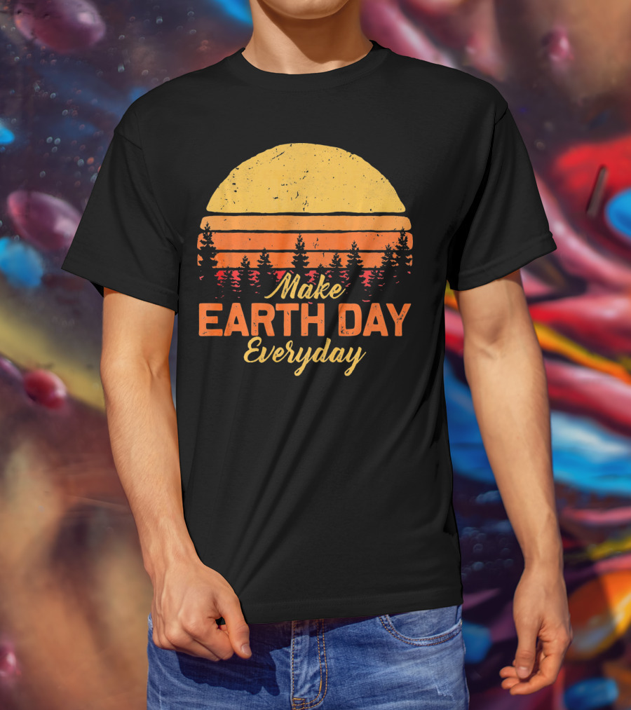 Make Earth Day Everyday Sunset Forest T-Shirt