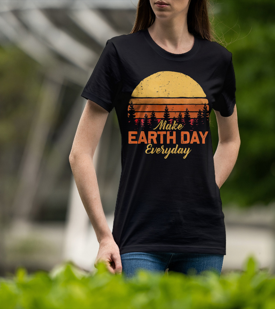 Make Earth Day Everyday Sunset Forest T-Shirt